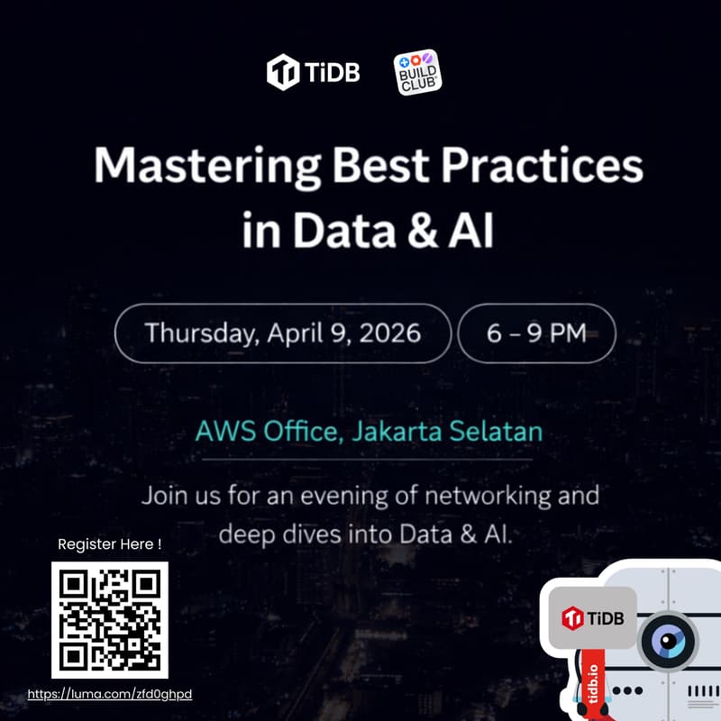 Cover Image for TiDB x Buildclub.ai Meetup : Mastering Best Practices in Data & AI