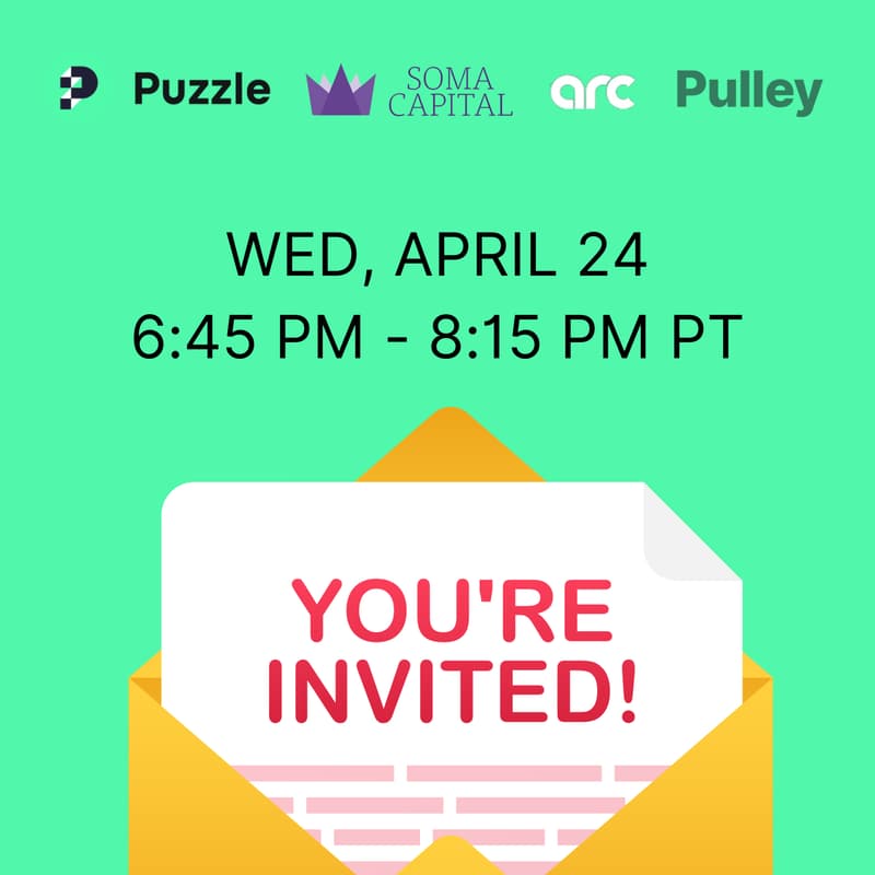 Cover Image for Unofficial Founder Happy Hour with Arc, Puzzle, Pulley & Soma Capital