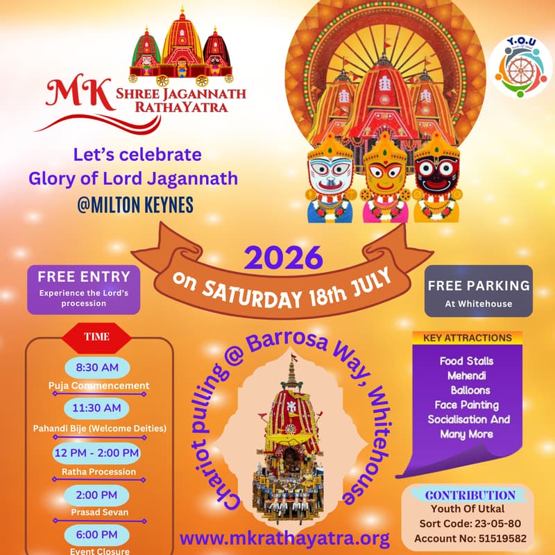 Cover Image for Rath Yatra 2026 - Milton Keynes