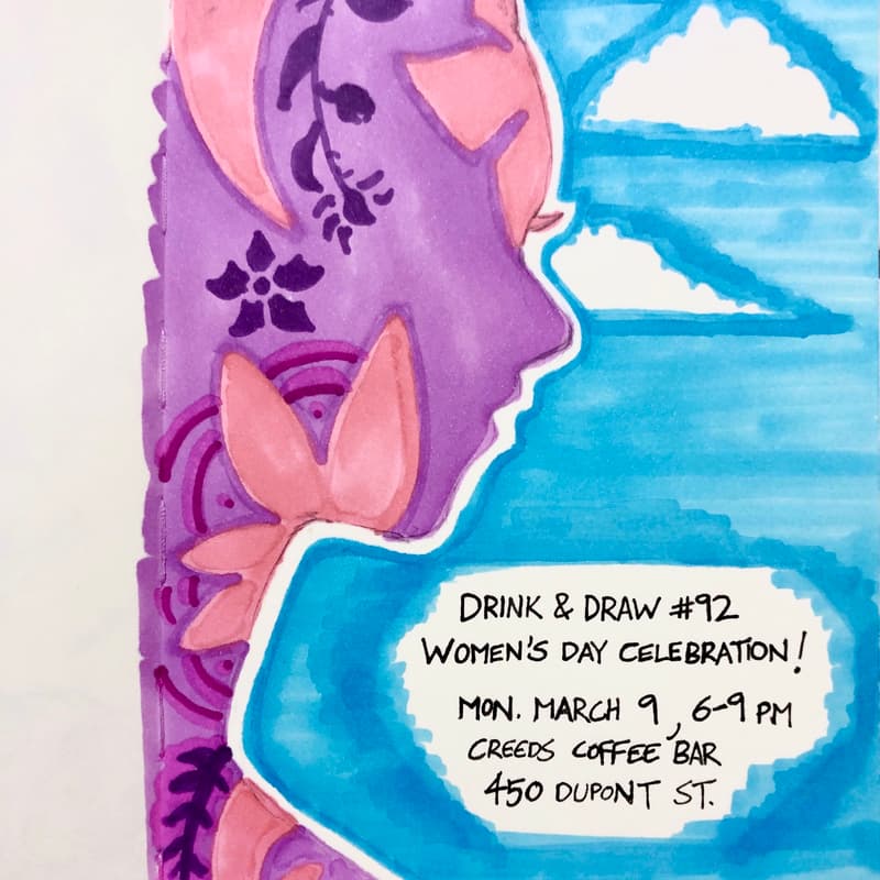 Cover Image for Drink & Draw Toronto #92: Women’s Day Celebration 💃🏽