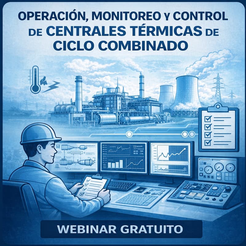 Cover Image for WEBINAR GRATUITO || OPERACIÓN, MONITOREO Y CONTROL DE CENTRALES TÉRMICAS DE CICLO COMBINADO