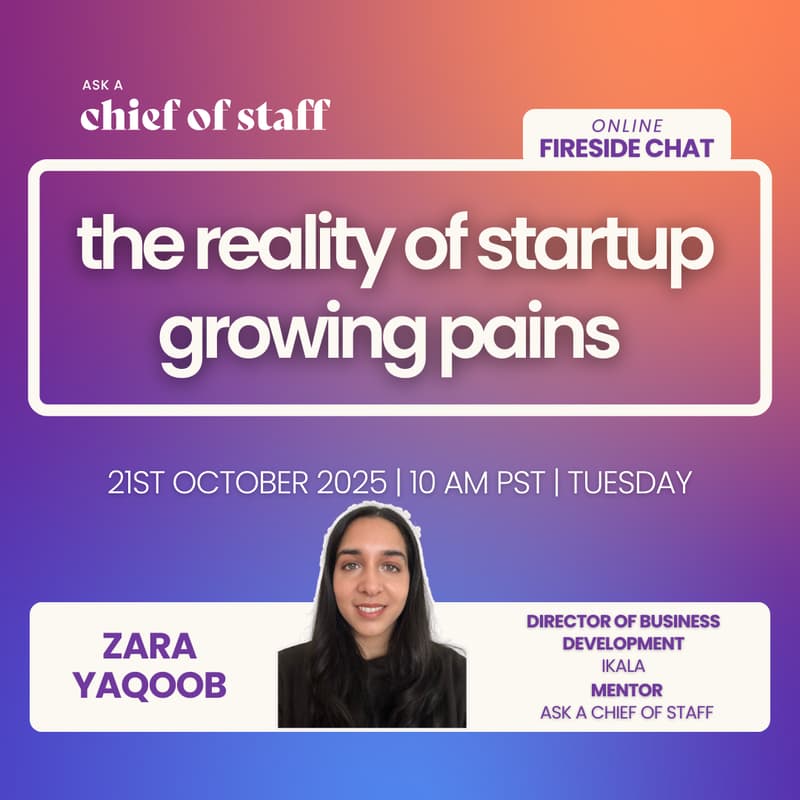 Cover Image for Ask a Chief of Staff: The Reality of Startup Growing Pains