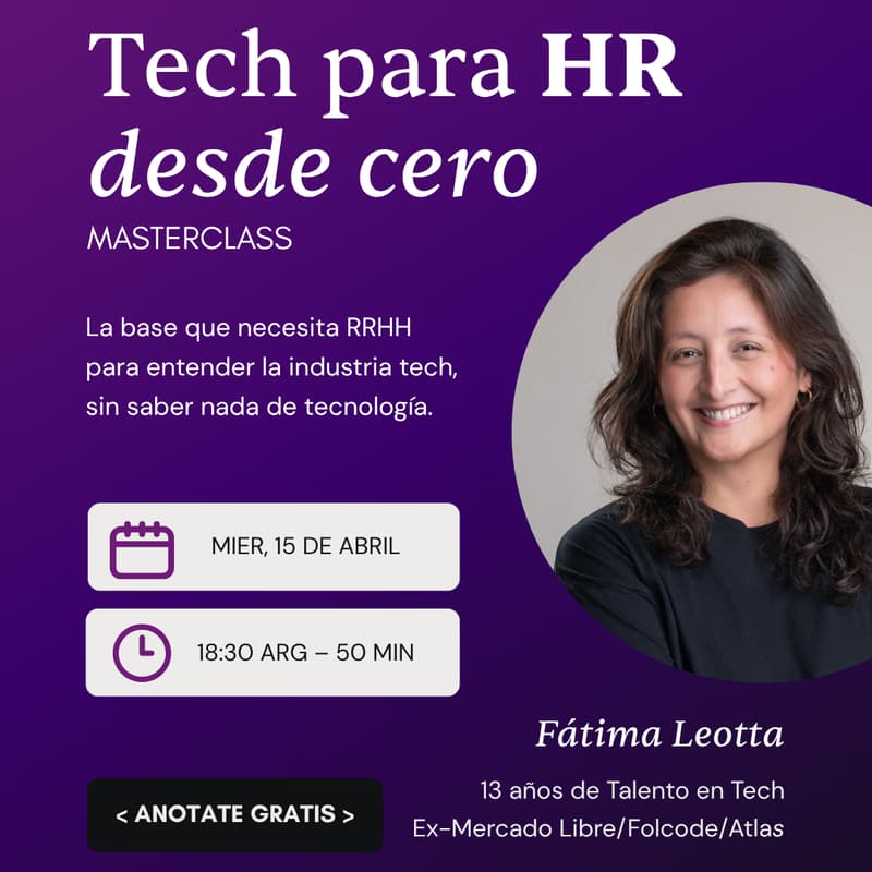 Cover Image for Tech para HR, desde cero.