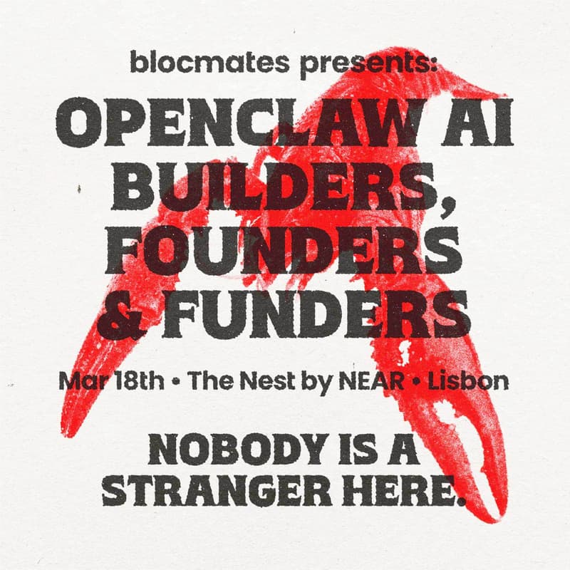Cover Image for 🦞 OpenClaw AI Builders, Founders & Funders | blocmates presents
