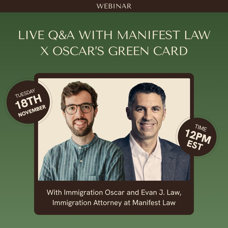 Cover Image for Live Q&A with Manifest Law x Oscar’s Green Card