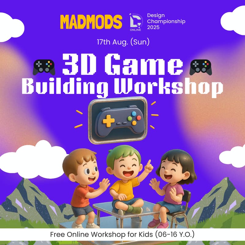 Cover Image for 🏆🎮  3D Game Building Workshop for Kids (6–16 years) with AI 🎮🏆