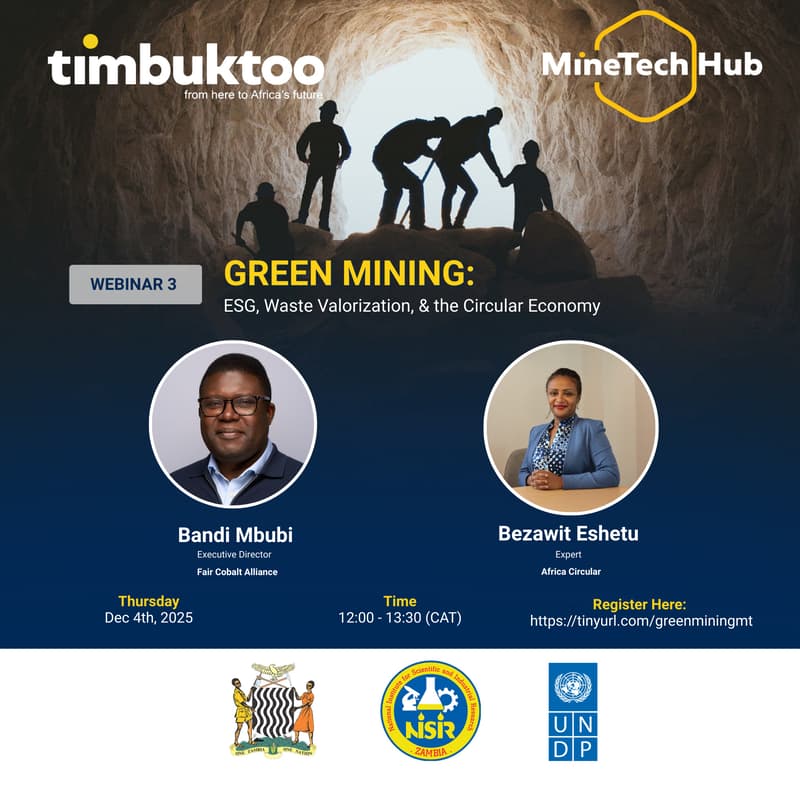 Cover Image for [timbuktoo MineTech] Green Mining: ESG, Waste Valorization, & the Circular Economy