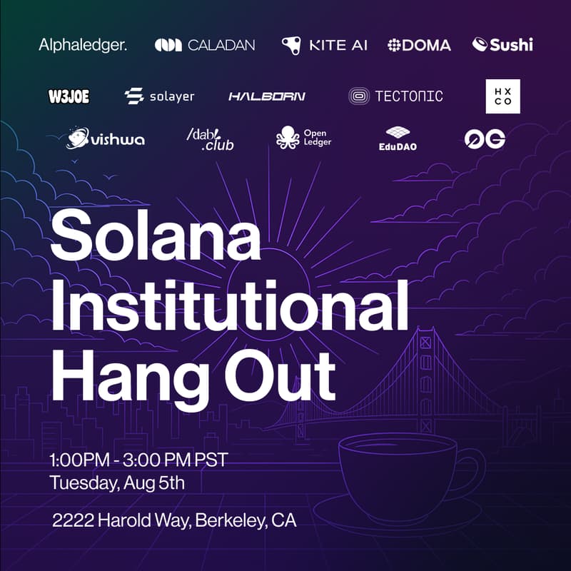 Cover Image for Solana Institutional Hang Out w/ Alphaledger