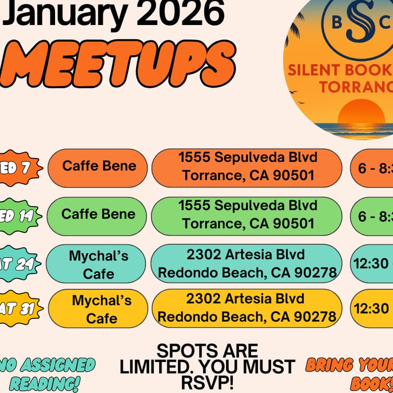 Cover Image for *RSVP REQUIRED* Silent Book Club Torrance @ Mychal's Cafe 1/31