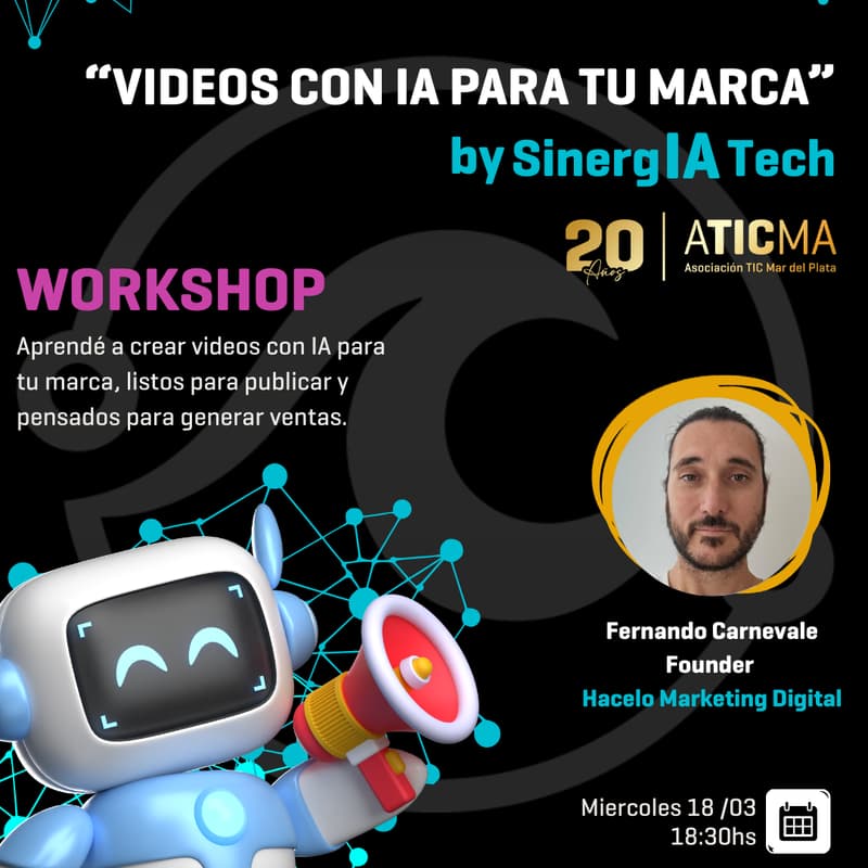 Cover Image for Videos con IA para tu Marca by SinergIA Tech - ATICMA