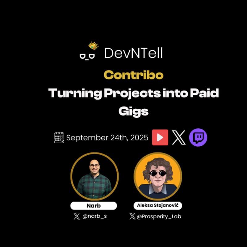 Cover Image for DevNTell - Turning Projects into Paid Gigs with Contribo
