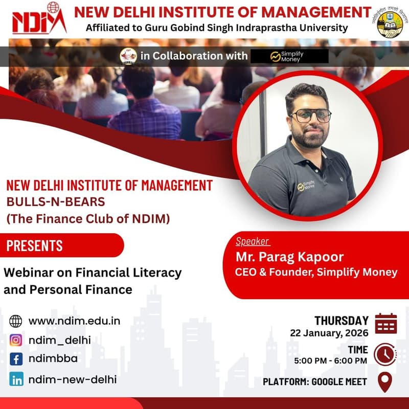 Cover Image for Money 101 Webinar | Simplify Money X BullsNBears Club, NDIM - GGSIPU