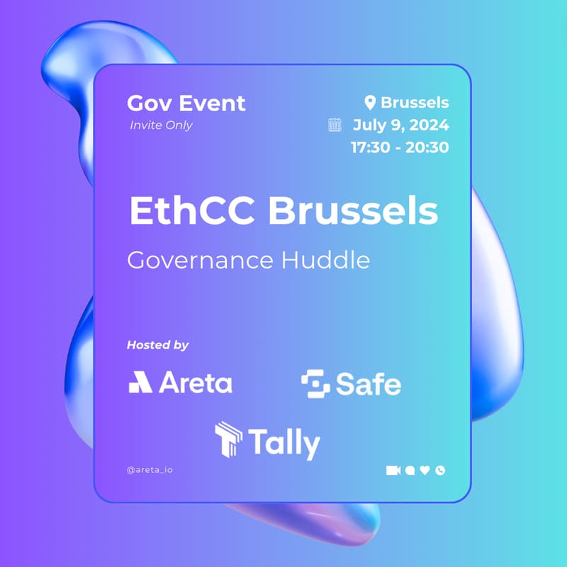 Cover Image for Governance Huddle                            EthCC by Safe x Tally x Areta