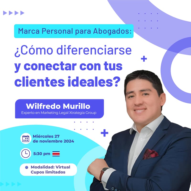 Cover Image for Webinar: Marca Personal para Abogados: ¿Cómo Diferenciarte y Conectar con tus Clientes Ideales?