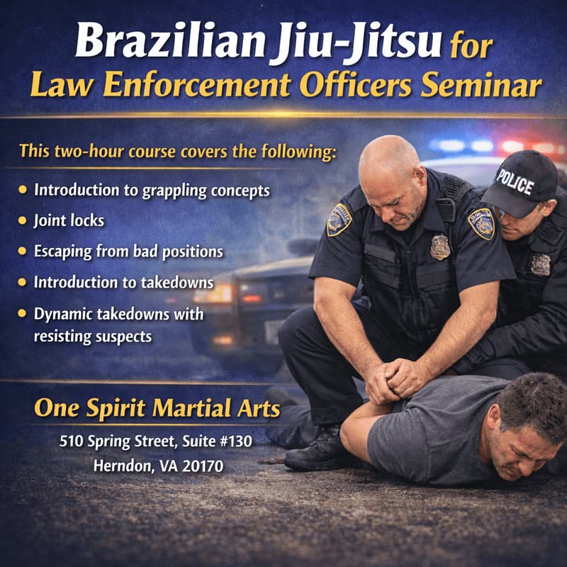 Cover Image for FREE Jiu-Jitsu For LEOs Seminar at OSMA in Herndon, VA on March 7th!