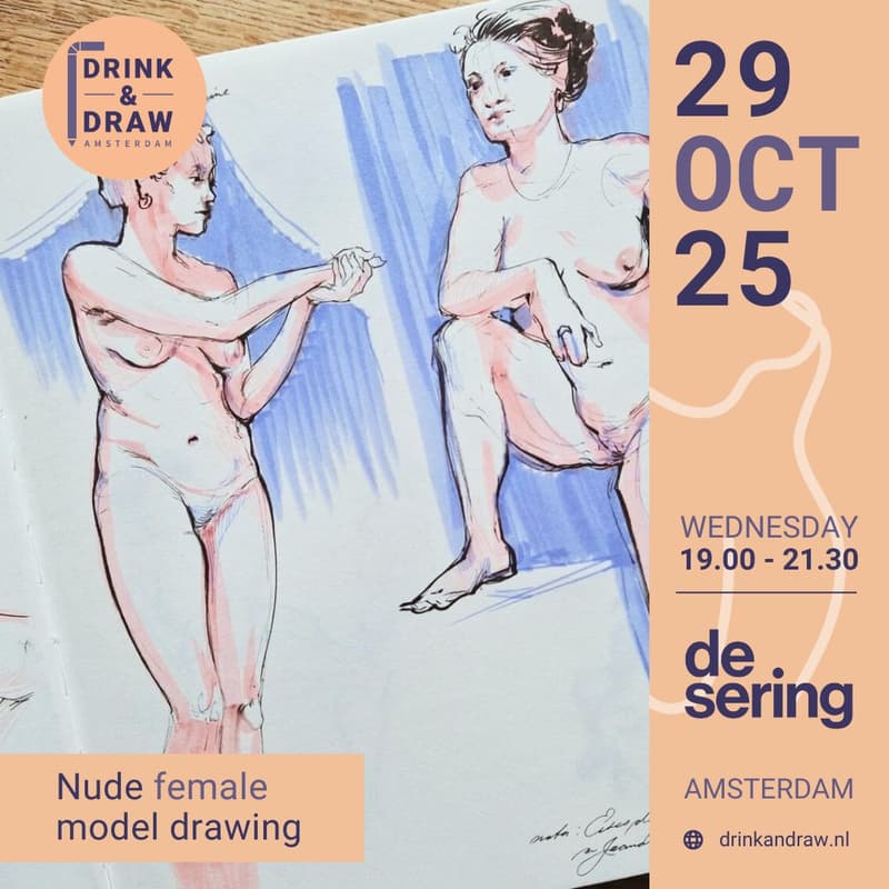 Cover Image for Drink & Draw | Nude female model drawing