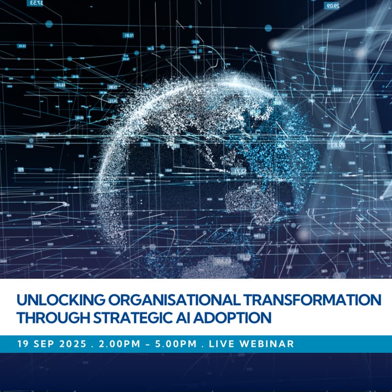 Cover Image for Webinar: Unlocking Organisational Transformation through Strategic AI Adoption