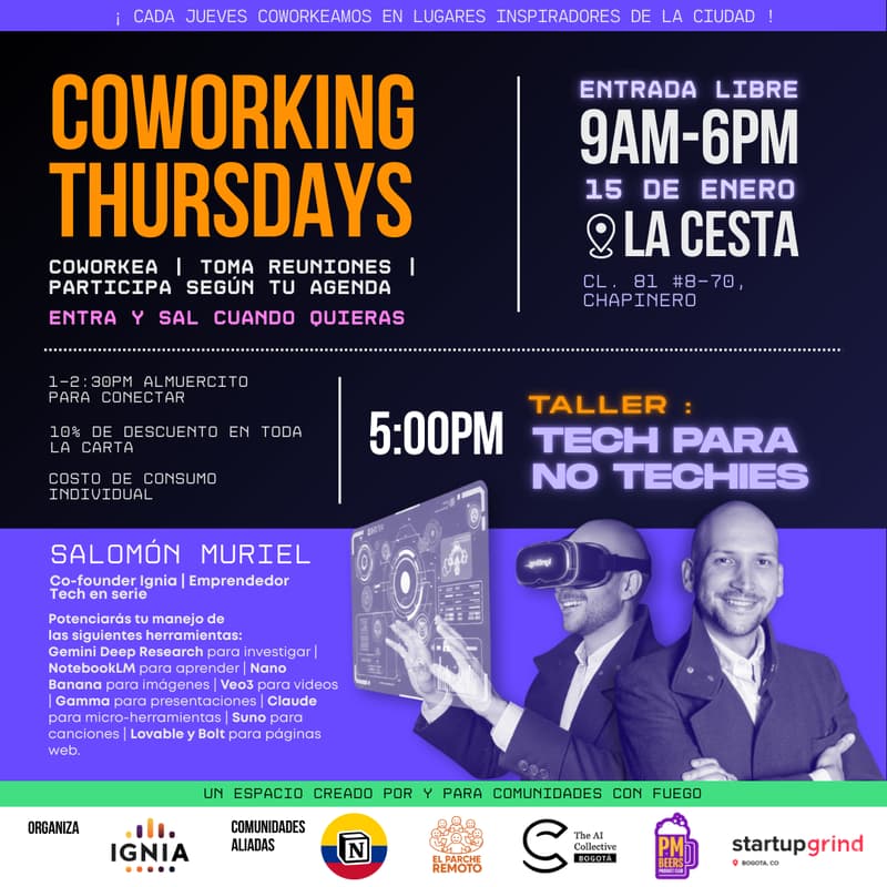 Cover Image for Coworking Thursdays - 15 de Enero