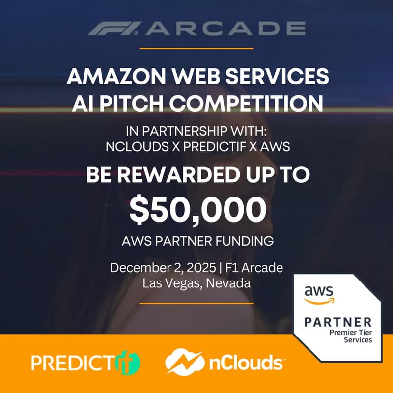 Cover Image for Amazon Web Services AI Pitch Contest: Innovators Live @ re:Invent in partnership with PREDICTif & nClouds