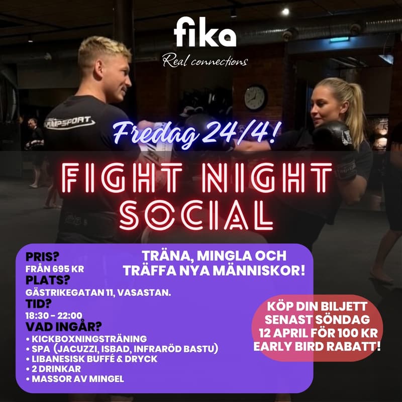 Cover Image for Fight Night Social 🥊✨ Fika <3 Sthlm Kampsport
