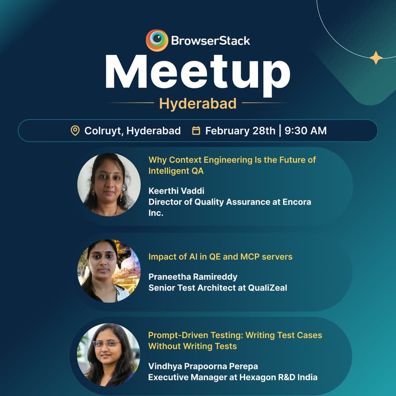 Cover Image for BrowserStack QA Meetup Hyderabad - February