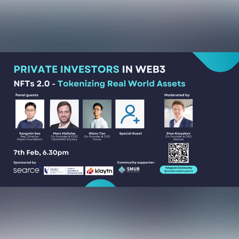 Cover Image for NFTs 2.0 - Tokenizing Real World Assets | Private Investing in Web3 Panel