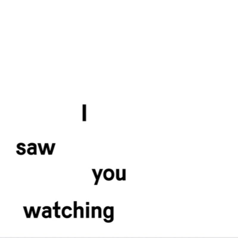 Cover Image for I saw you watching