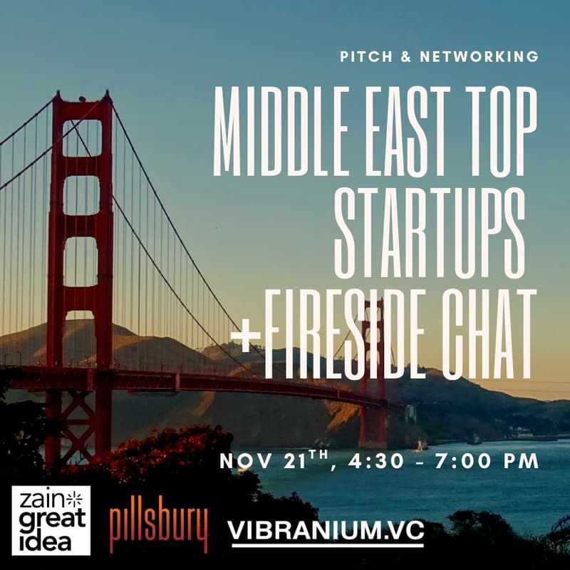 Cover Image for Middle East Startup Pitches, Fireside Chat with Aman Verjee, networking