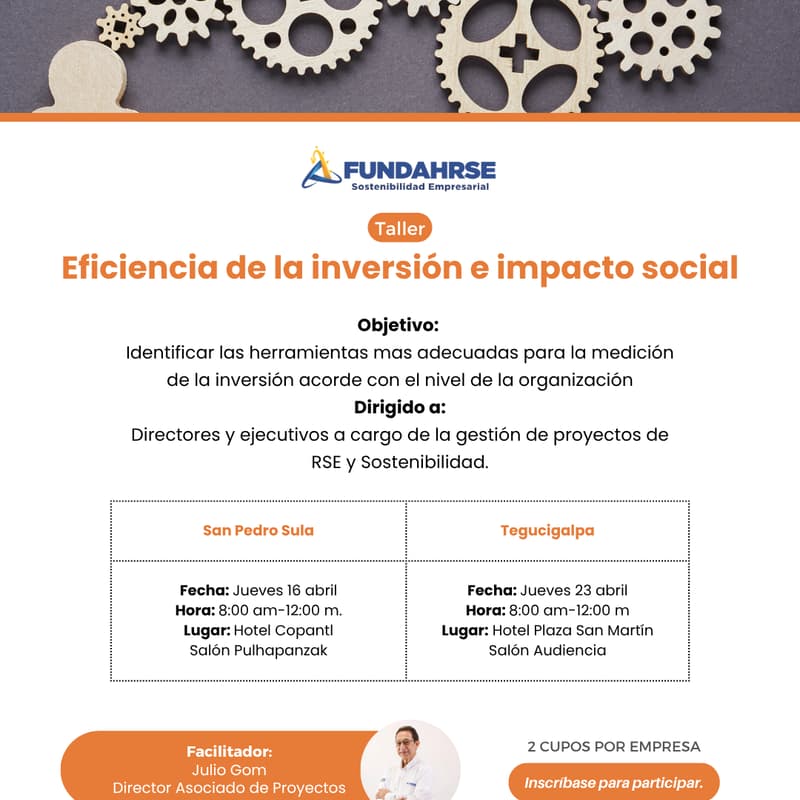 Cover Image for Taller: Eficiencia de la inversión e impacto social - TGU