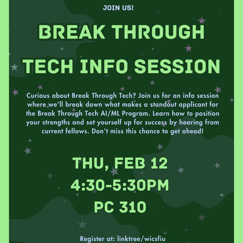 Cover Image for WiCS x Break Through Tech Info Session