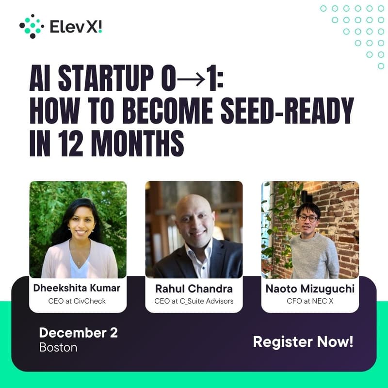 Cover Image for AI Startup 0→1: How to Become Seed-Ready in 12 Months【Boston】