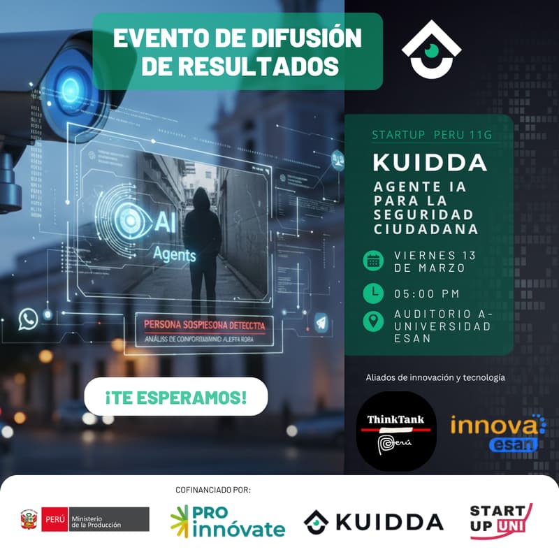 Cover Image for EVENTO DE DIFUSIÓN DE RESULTADOS STARTUP PERÚ 11G - KUIDDA