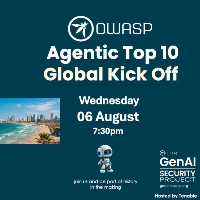 Cover Image for OWASP Agentic Top 10 Kick Off - Tel-Aviv Event