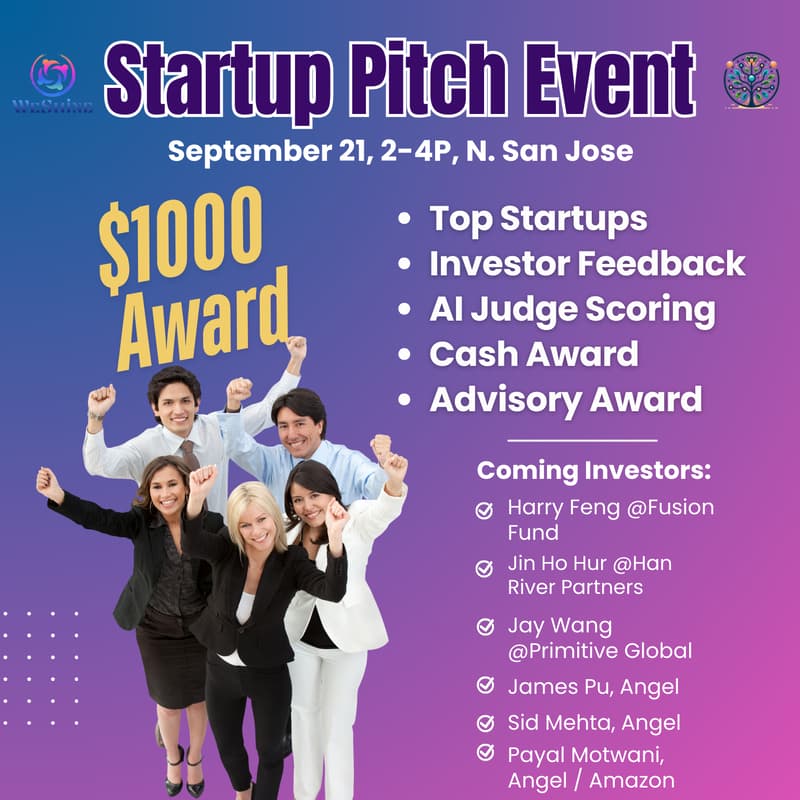 Cover Image for 9/21 Startup Pitch Salon | Investor Feedback + Audience Vote