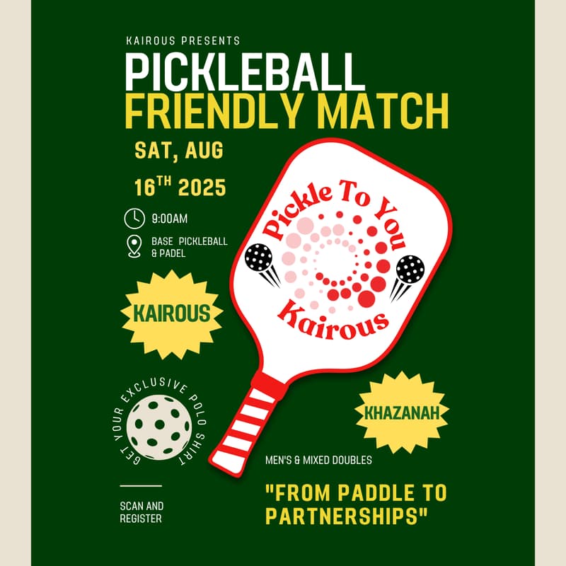 Cover Image for KAIROUS X KHAZANAH PICKLEBALL FRIENDLY MATCH