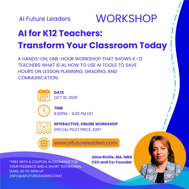 Cover Image for AI for K12 Teachers: Transform Your Classroom Today Workshop