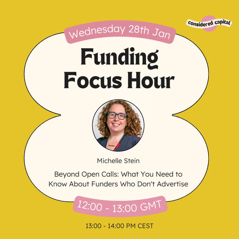 Cover Image for Funding Focus Hour: Beyond Open Calls: What You Need to Know About Funders Who Don't Advertise