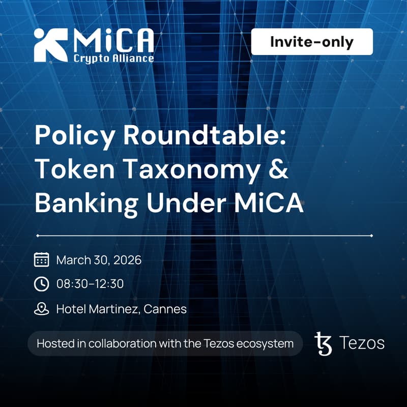 Cover Image for Policy Roundtable: Token Taxonomy & Banking Under MiCA