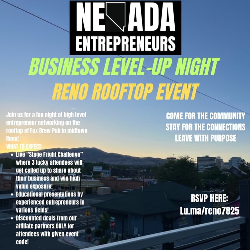 Cover Image for NEVADA ENTREPRENEURS BUSINESS LEVEL-UP NIGHT! (RENO)