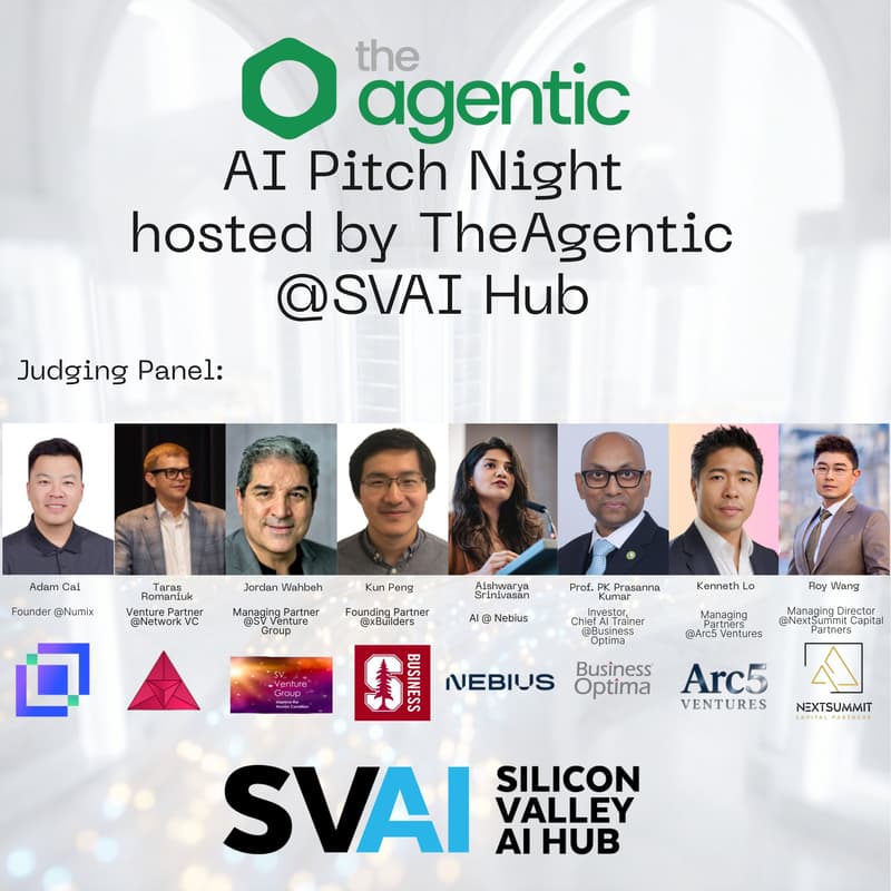 Cover Image for AI Pitch Night, hosted by TheAgentic @SVAI Hub