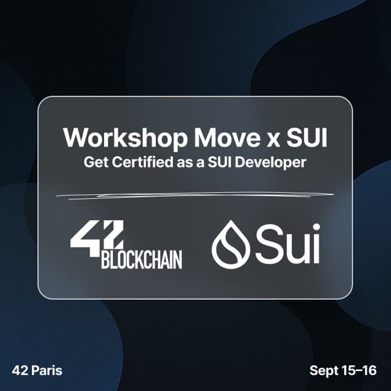 Cover Image for Deviens certifié·e au langage Move en 2 jours aux côtés de SUI et 42Blockchain !