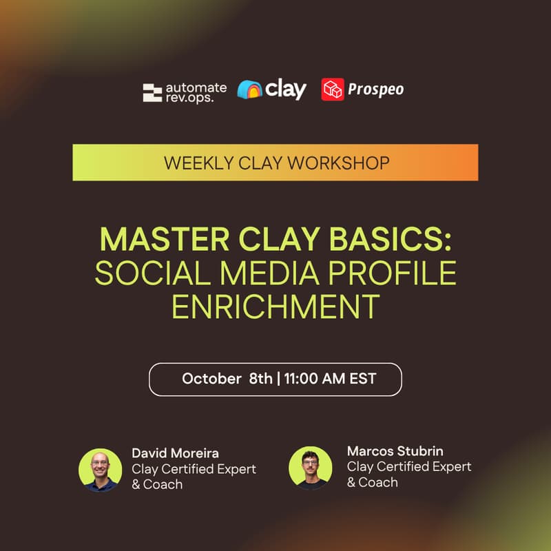 Cover Image for Weekly Clay Workshop: Social Media Profile Enrichment