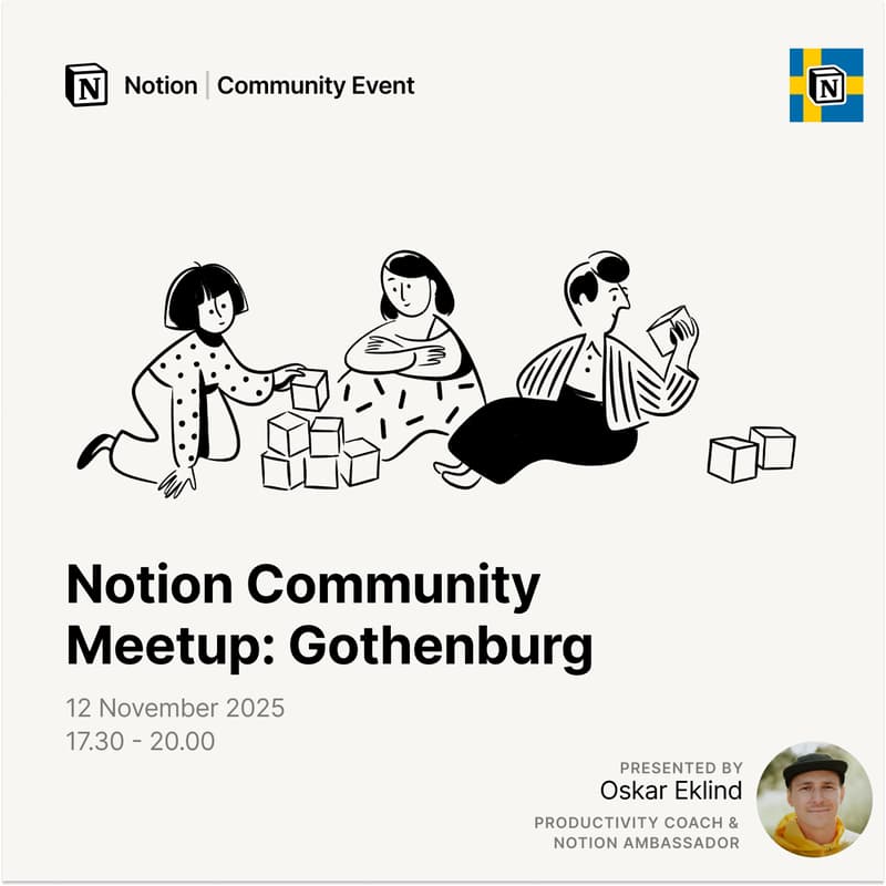 Cover Image for Notion 3.0 Gothenburg Community Meetup // @ Weapp //