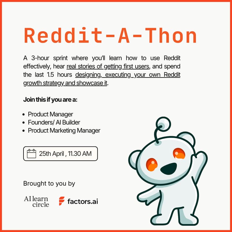 Cover Image for Reddit-a-thon: 3-hour sprint to kickstart your Reddit growth
