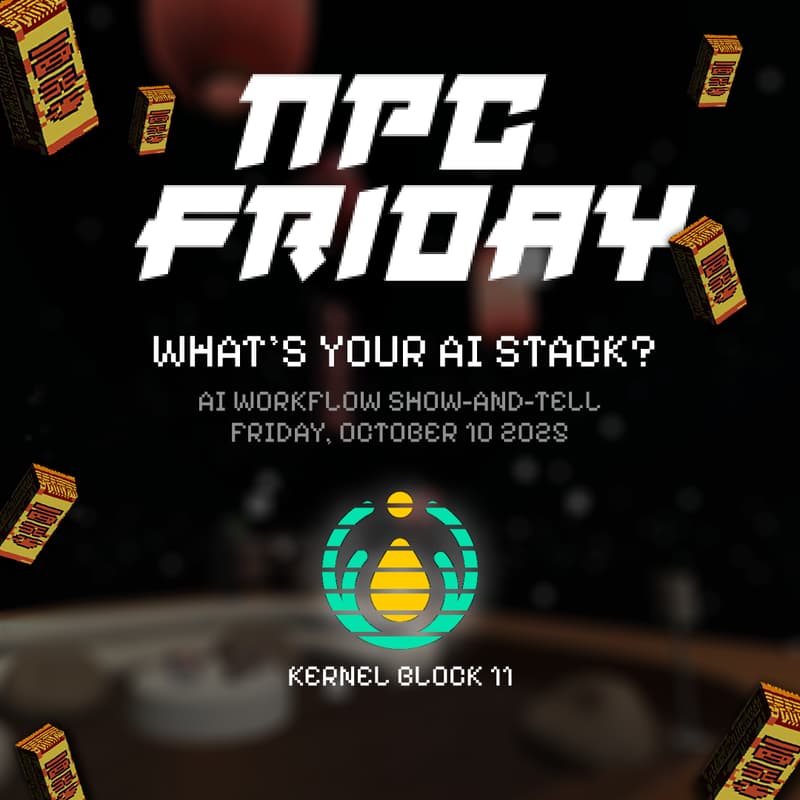 Cover Image for "What's Your AI Stack?", a Kernel Junto on #NPCFriday