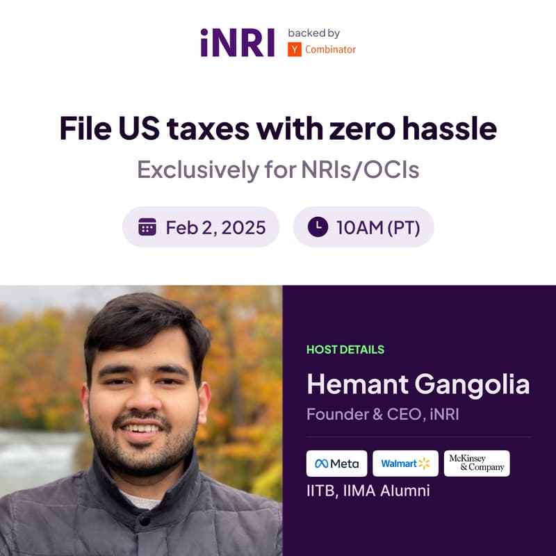 Cover Image for US Tax Filing for NRIs/OCIs