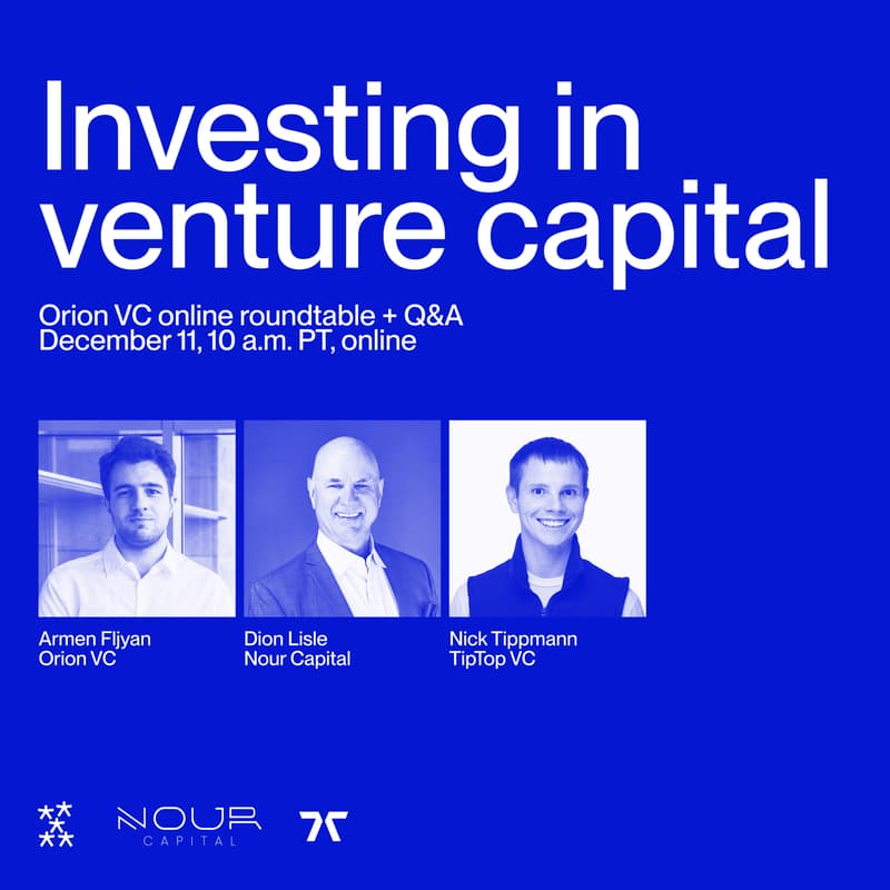 Cover Image for Orion VC online roundtable + Q&A — investing in venture capital