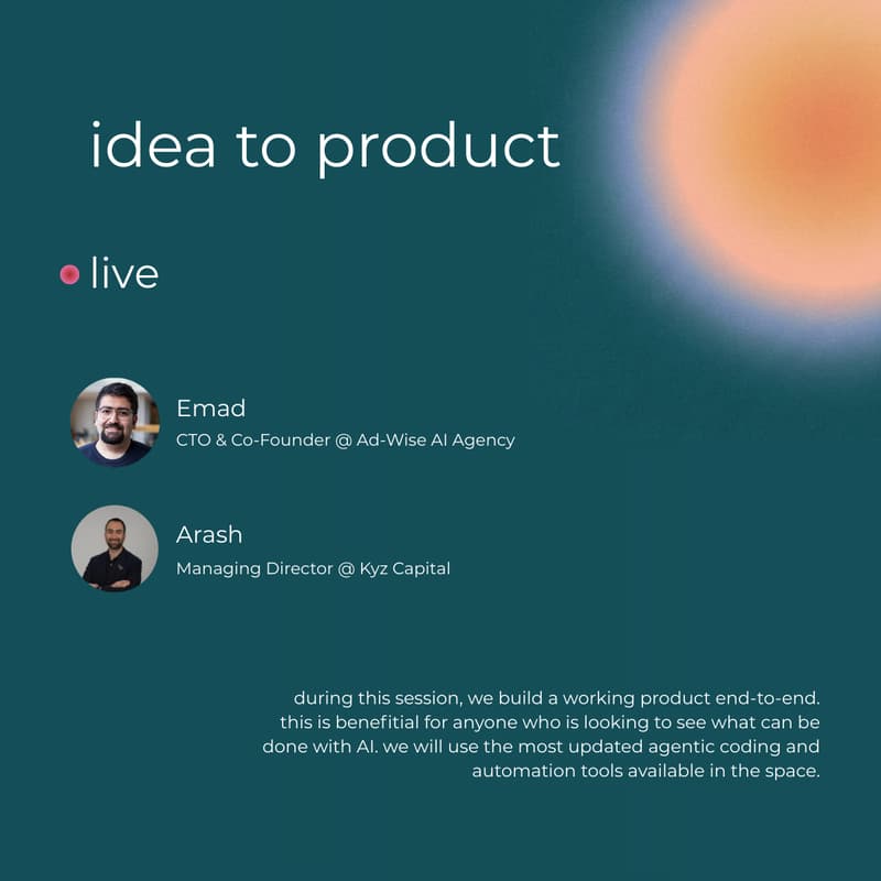 Cover Image for From Prompt to Product: Arash & Emad Build Live with Codex Agents