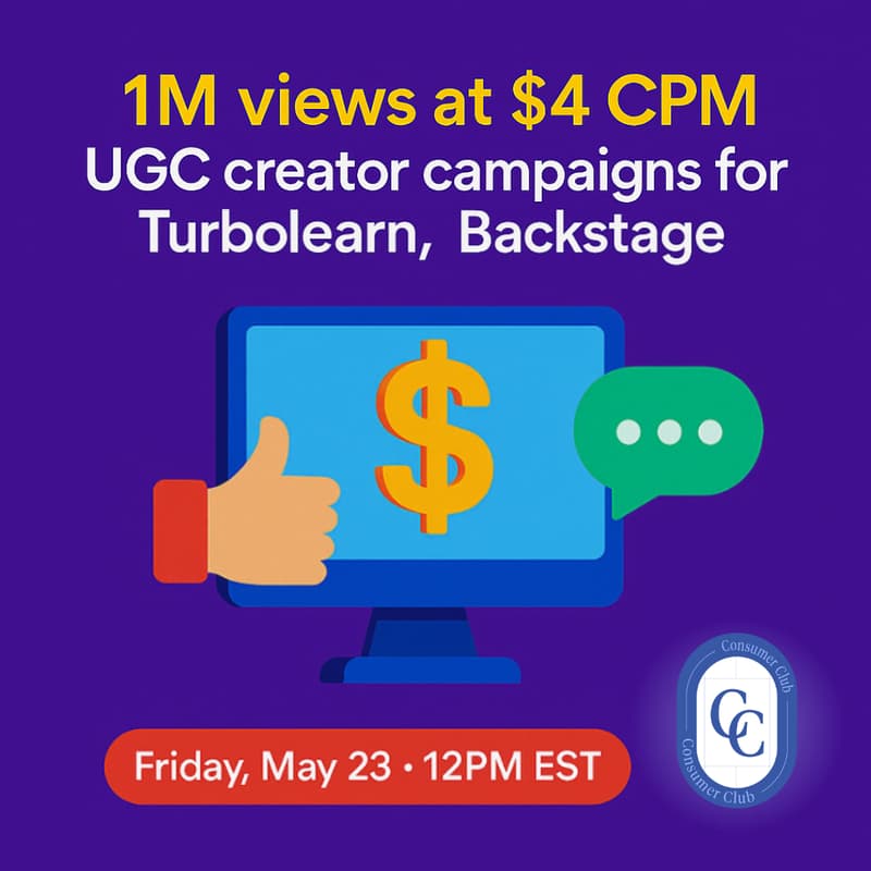 Cover Image for 1M views at $4 CPM - UGC creator campaigns for Turbolearn, Backstage