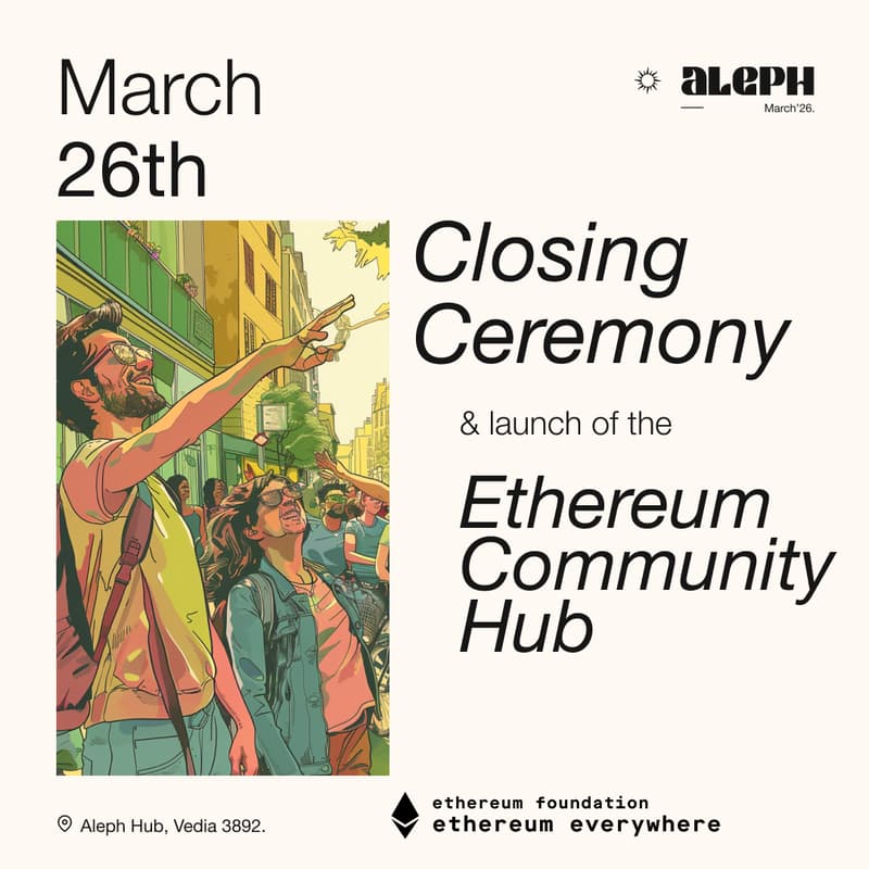 Cover Image for Aleph March ‘26 Closing Ceremony and launch of the Ethereum Community Hub